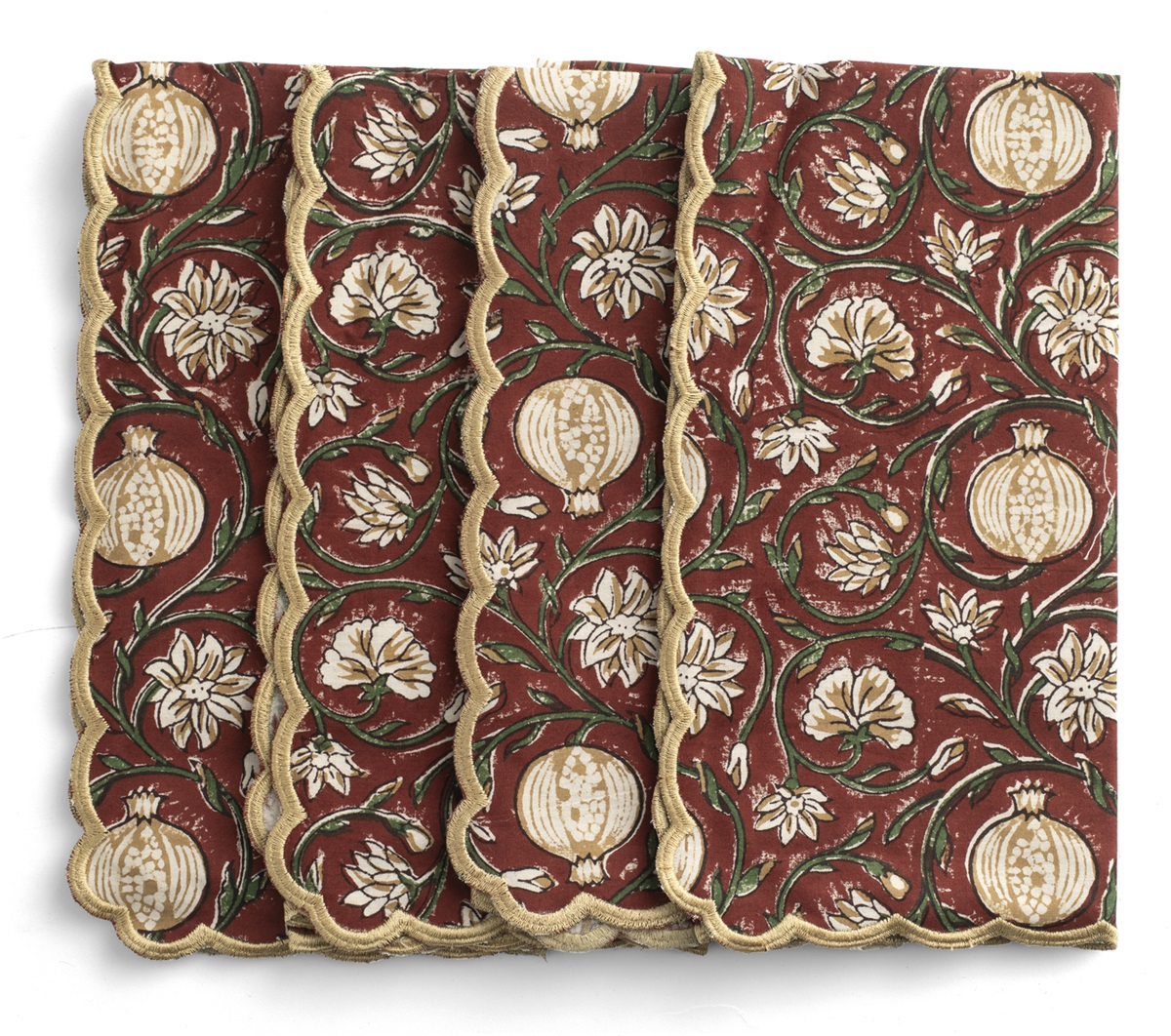 Chamois Servetter Tangier Pomegranate Red & Green - 4p