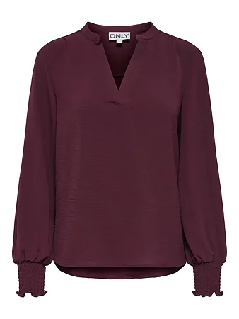 Only - Mette V-neck Top Vinröd
