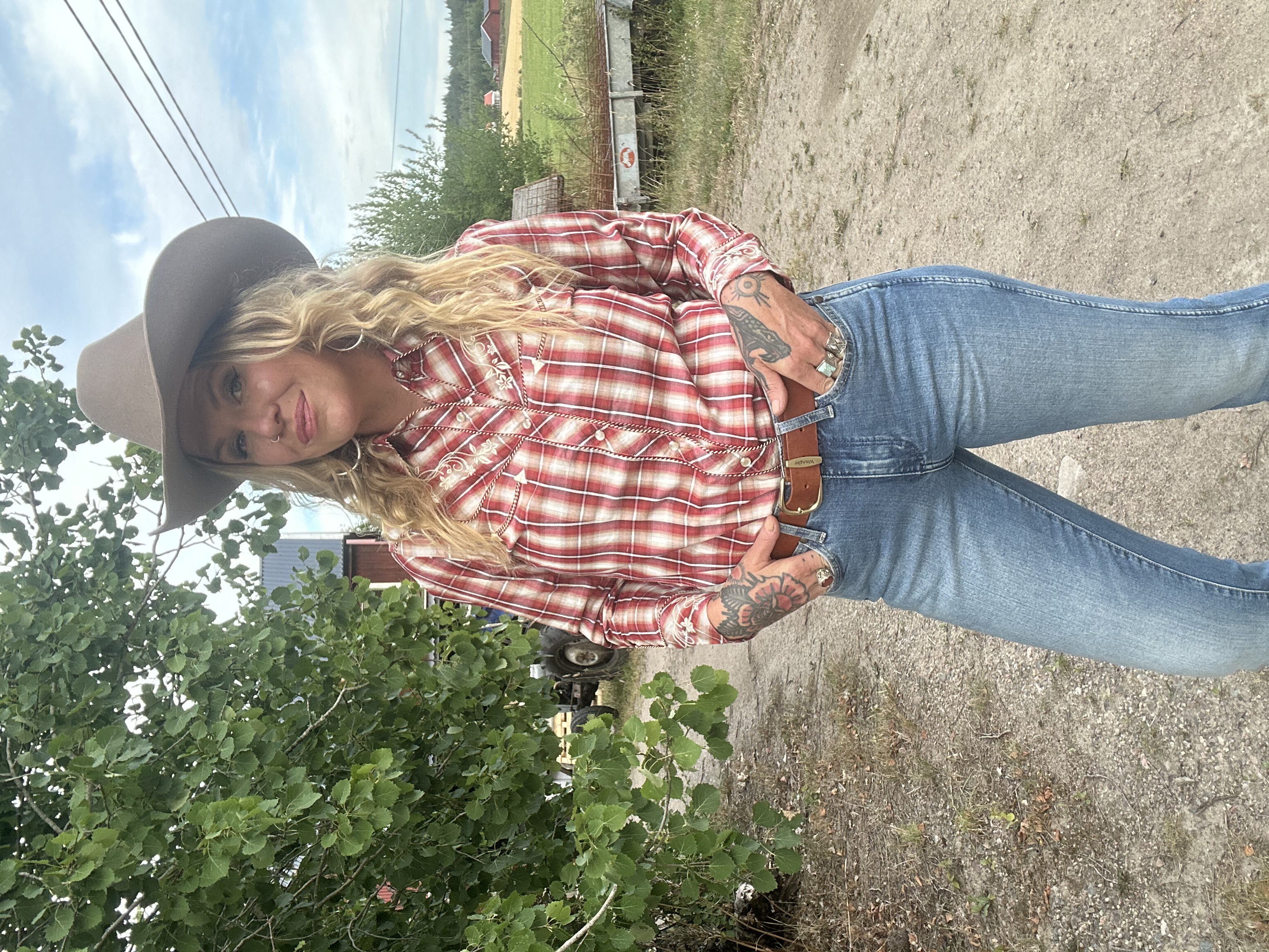 Westernblus med broderier