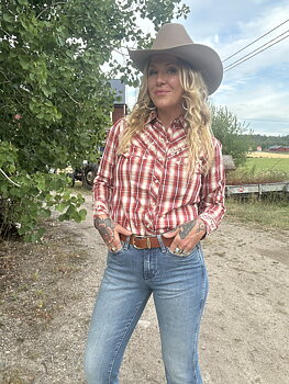 Westernblus med broderier