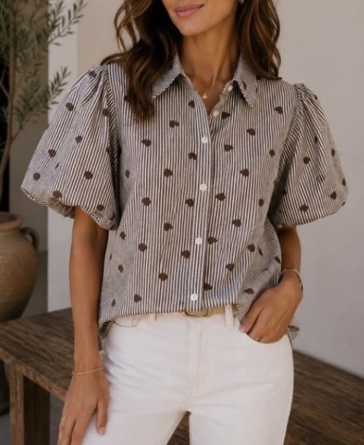 Chica London - Blus Hjärtan Brun