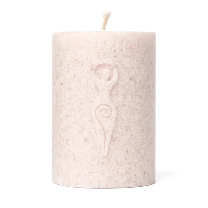  Votivljus med präglade Gudinna i mjukt rosa stearin - 3