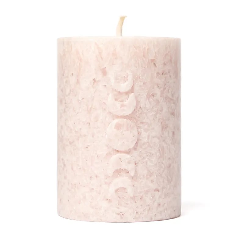  Votivljus med präglade Månfaser  i mjukt rosa stearin - 3