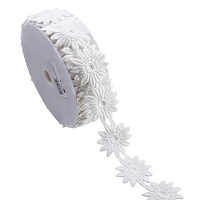 Gephyrspets Vita blommor 48mm
