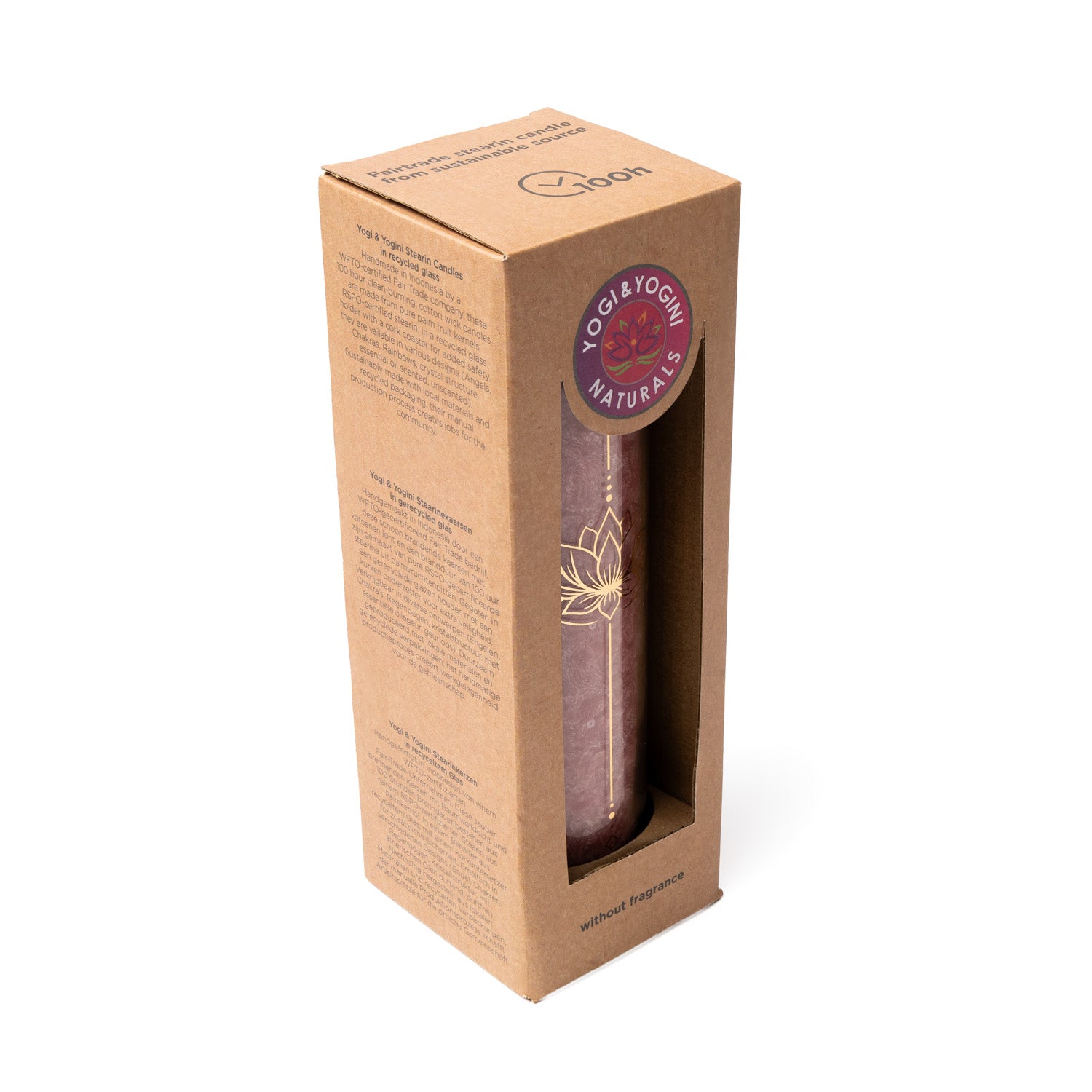 Ljus stearin Lotus , gammal rosa ,   oparfymerat -- 21X6.5 Cm - 2