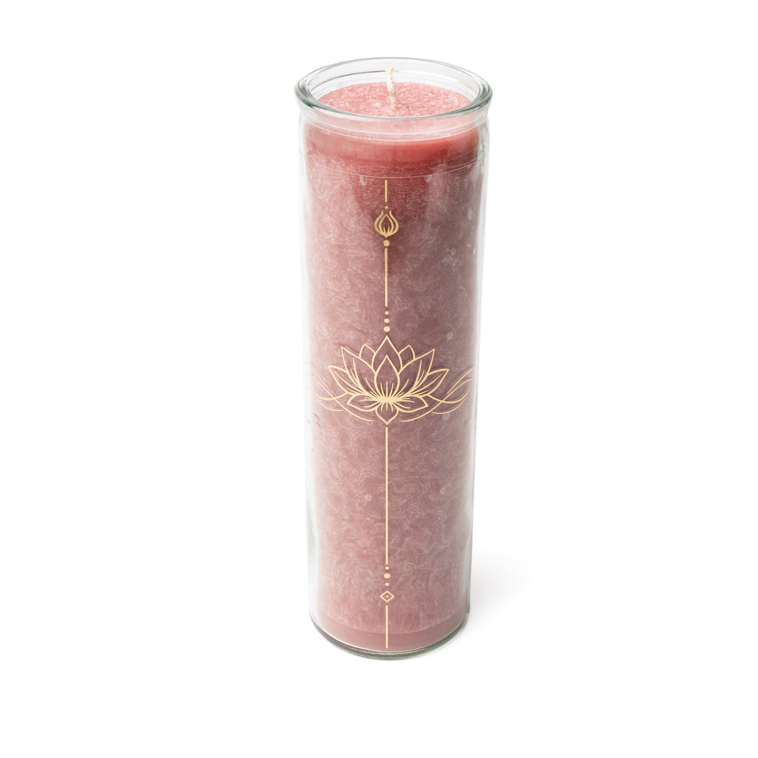Ljus stearin Lotus , gammal rosa ,   oparfymerat -- 21X6.5 Cm