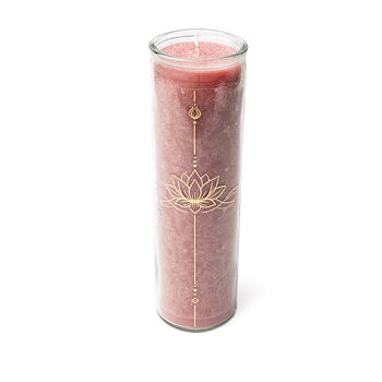 Ljus stearin Lotus , gammal rosa ,   oparfymerat -- 21X6.5 Cm