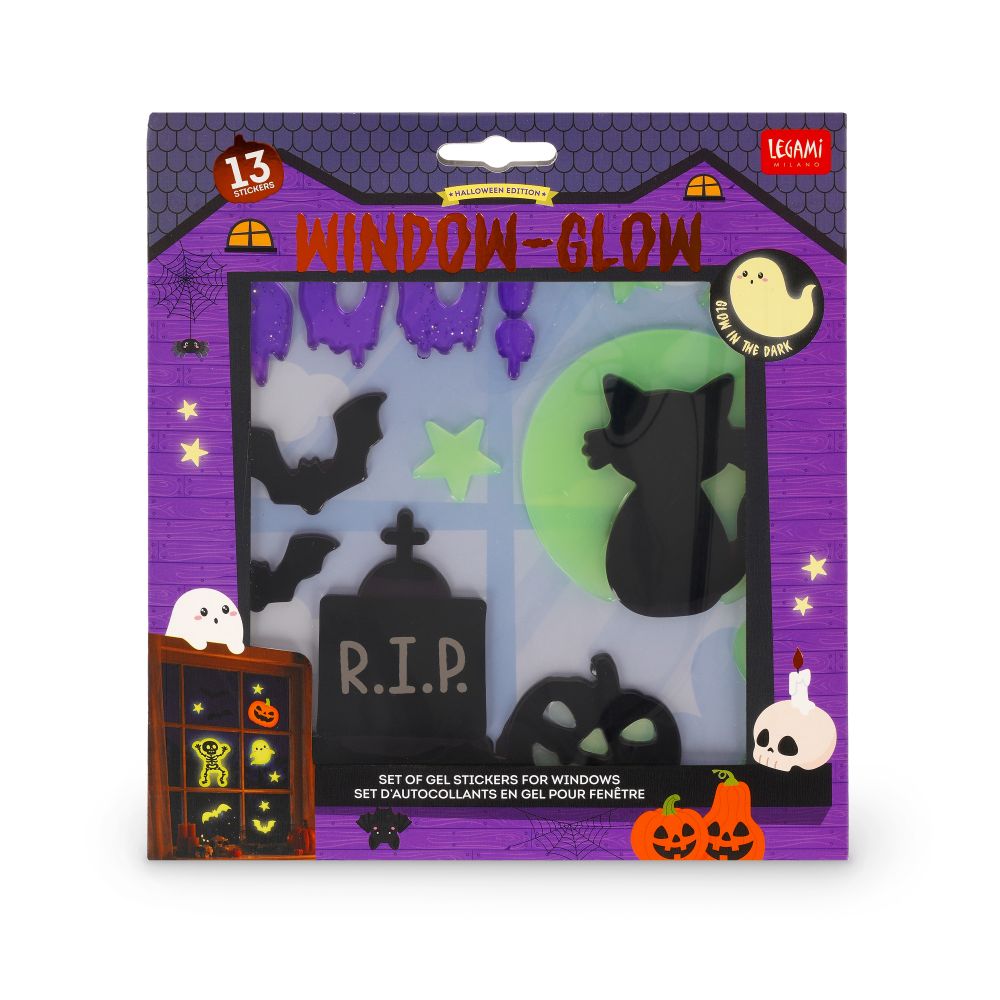 Windo-glow, Halloween, Gel stickers, Small, DETTE PRODUKT HAR PLANLAGT LEVERING I BEGYNDELSEN AF OKTOBER 2026