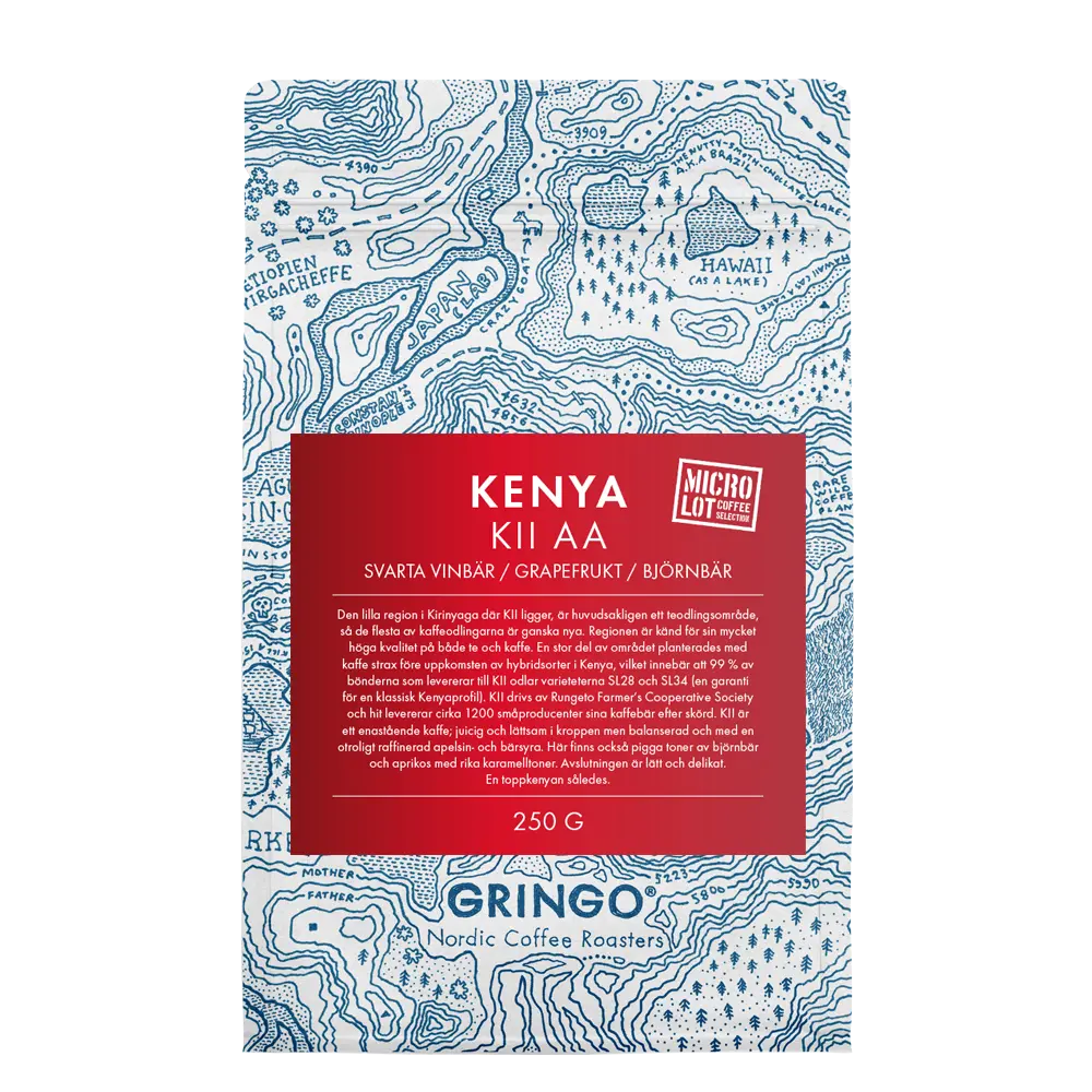Gringo Nordic - KII AA - Kenya - Mellanrostade hela kaffebönor - 250g
