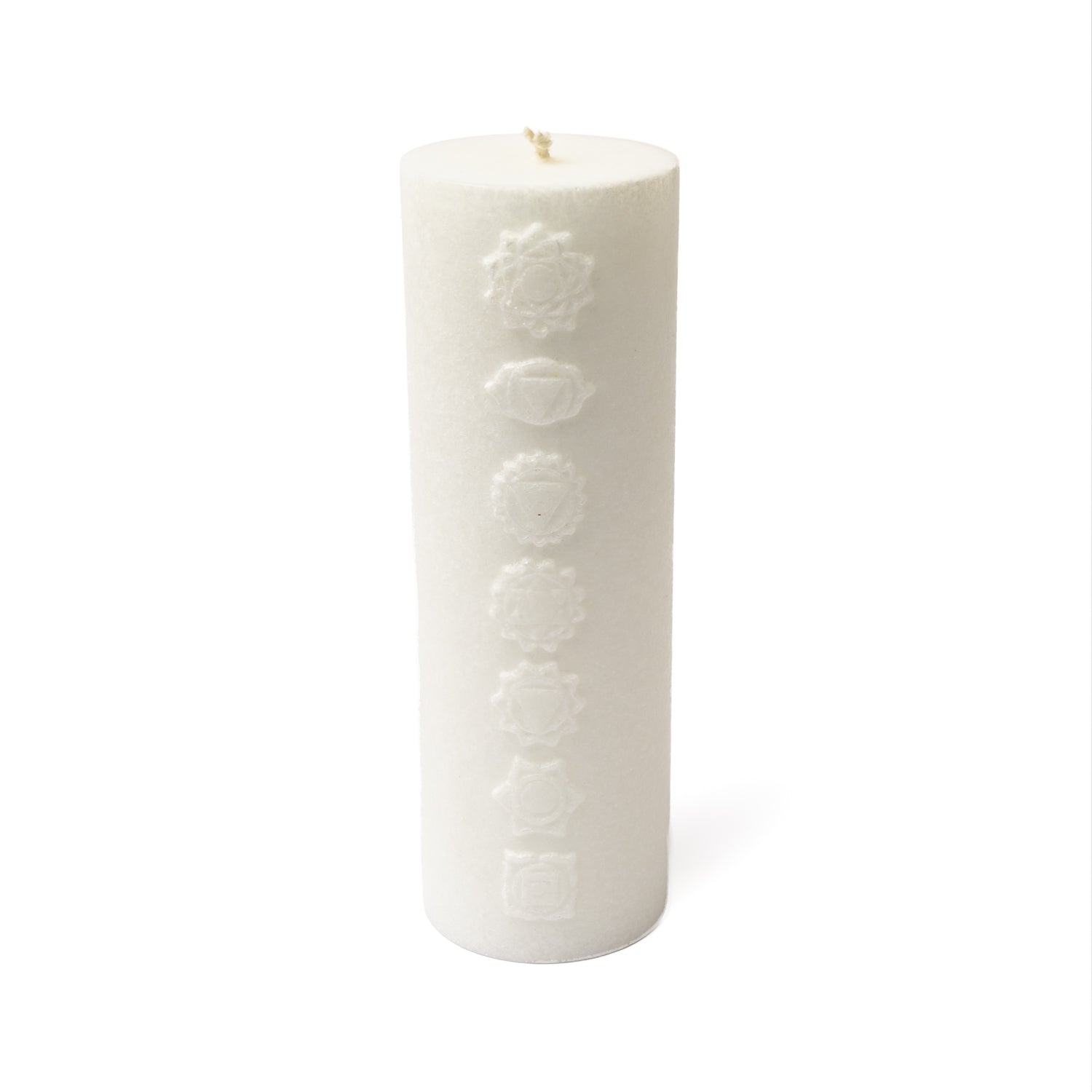 Ljus stearin Chakrarelief off-white