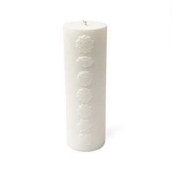 Ljus stearin Chakrarelief off-white