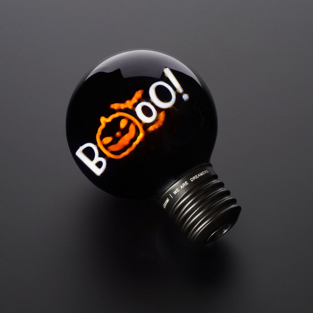 Bulb fiction, glødelampeformet bordlampe, Pumpkin Boo!, DETTE PRODUKT HAR PLANLAGT LEVERING I BEGYNDELSEN AF OKTOBER 2026 - 4