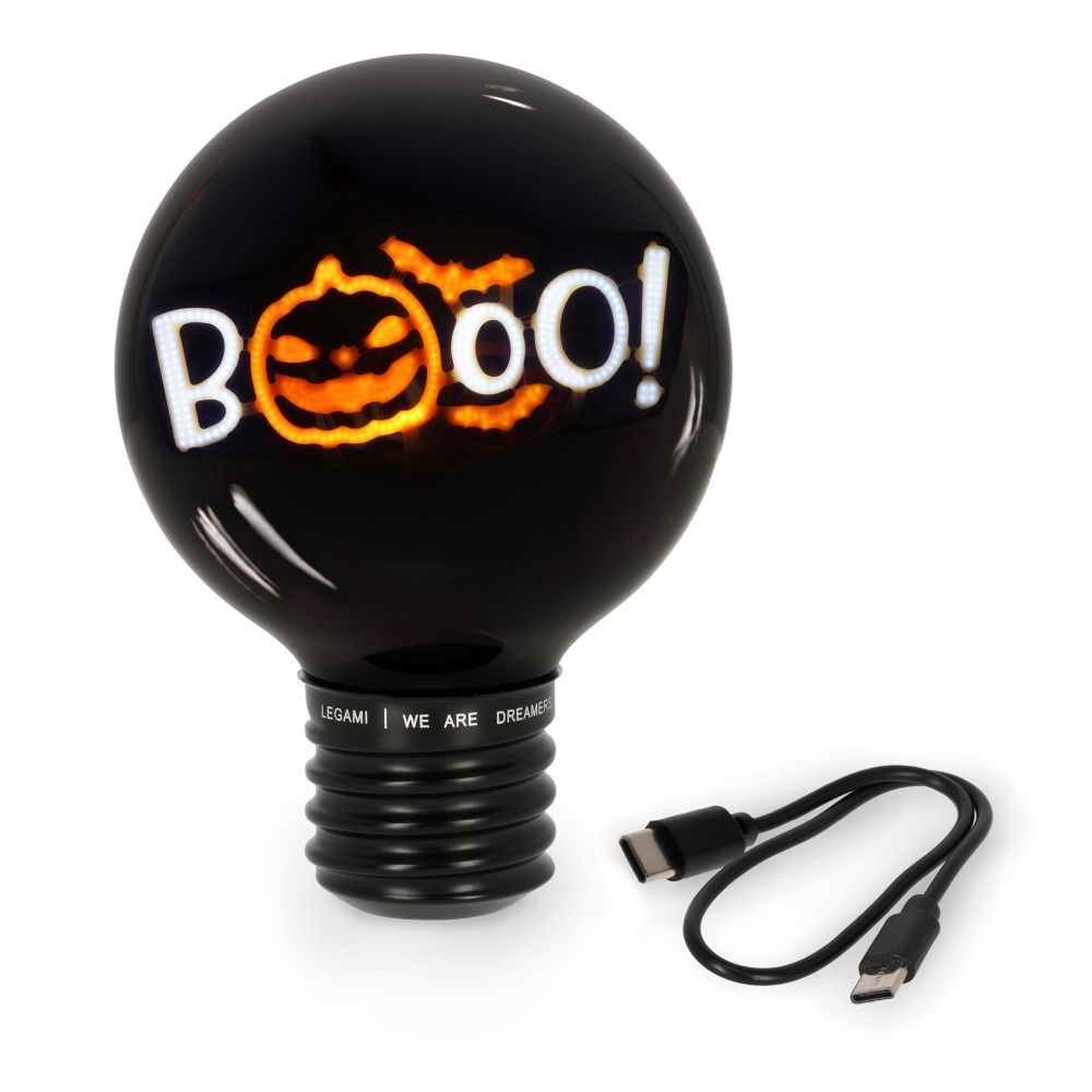 Bulb fiction, glødelampeformet bordlampe, Pumpkin Boo!, DETTE PRODUKT HAR PLANLAGT LEVERING I BEGYNDELSEN AF OKTOBER 2026 - 3