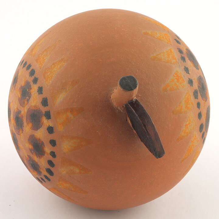 Stig Lindberg (1962) Swelling Apple with Black/Orange Decor 13 cm