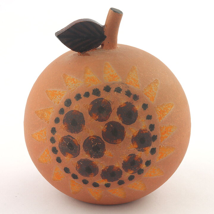 Stig Lindberg (1962) Swelling Apple with Black/Orange Decor 13 cm