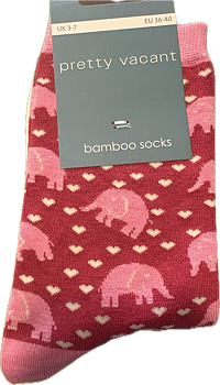 Pretty Vacant elephant heart socks sock