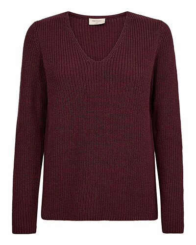 Jumper Ellis v-ringad vinröd