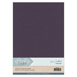 Card Deco Linen - A4 - Dark Purple 10-p