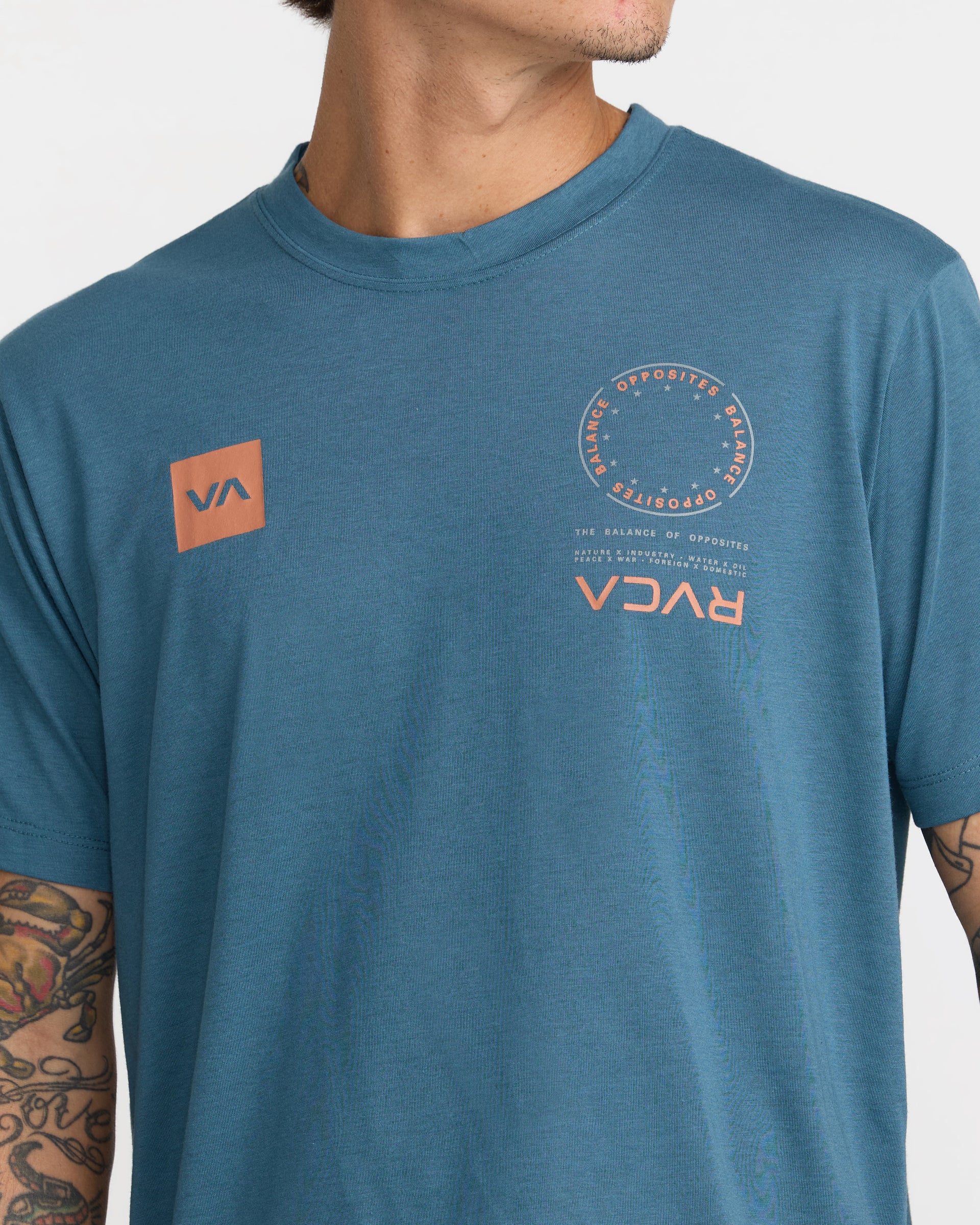 RVCA t-shirt VA marks duck blue - 4