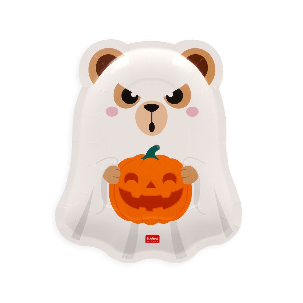 Boo Appétit - paptallerkner 8 stk., Teddy Ghost, DETTE PRODUKT HAR PLANLAGT LEVERING I BEGYNDELSEN AF OKTOBER 2026