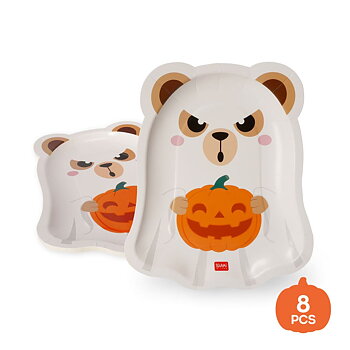 Boo Appétit - paptallerkner 8 stk., Teddy Ghost, DETTE PRODUKT HAR PLANLAGT LEVERING I BEGYNDELSEN AF OKTOBER 2026