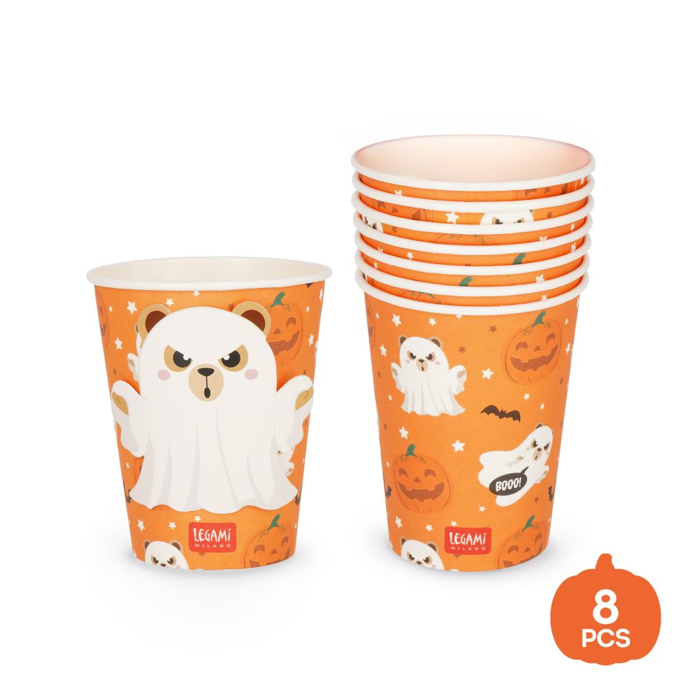 Boo Appétit - papbægre 8 stk., Teddy Ghost, DETTE PRODUKT HAR PLANLAGT LEVERING I BEGYNDELSEN AF OKTOBER 2026 - 3