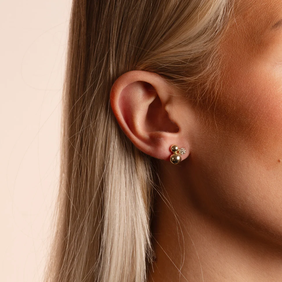 Snö Of Sweden Bennet Small Tripple ear Gold/Clear