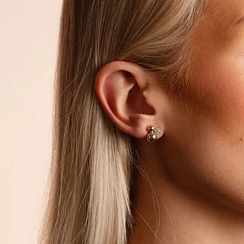 Snö Of Sweden Bennet Small Tripple ear Gold/Clear