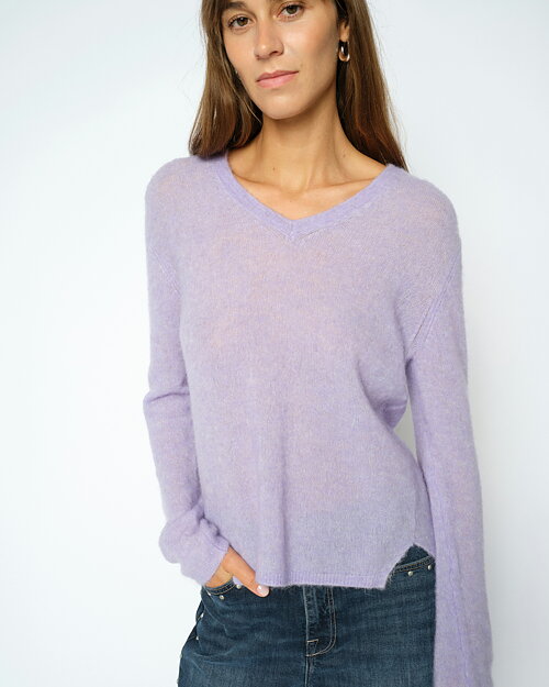 Jumper Mape Sophia v-ringad ljuslila - 2