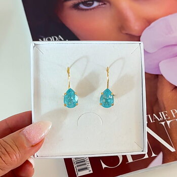 Örhänge Khloe Drop Paradise Blue Lux Gold