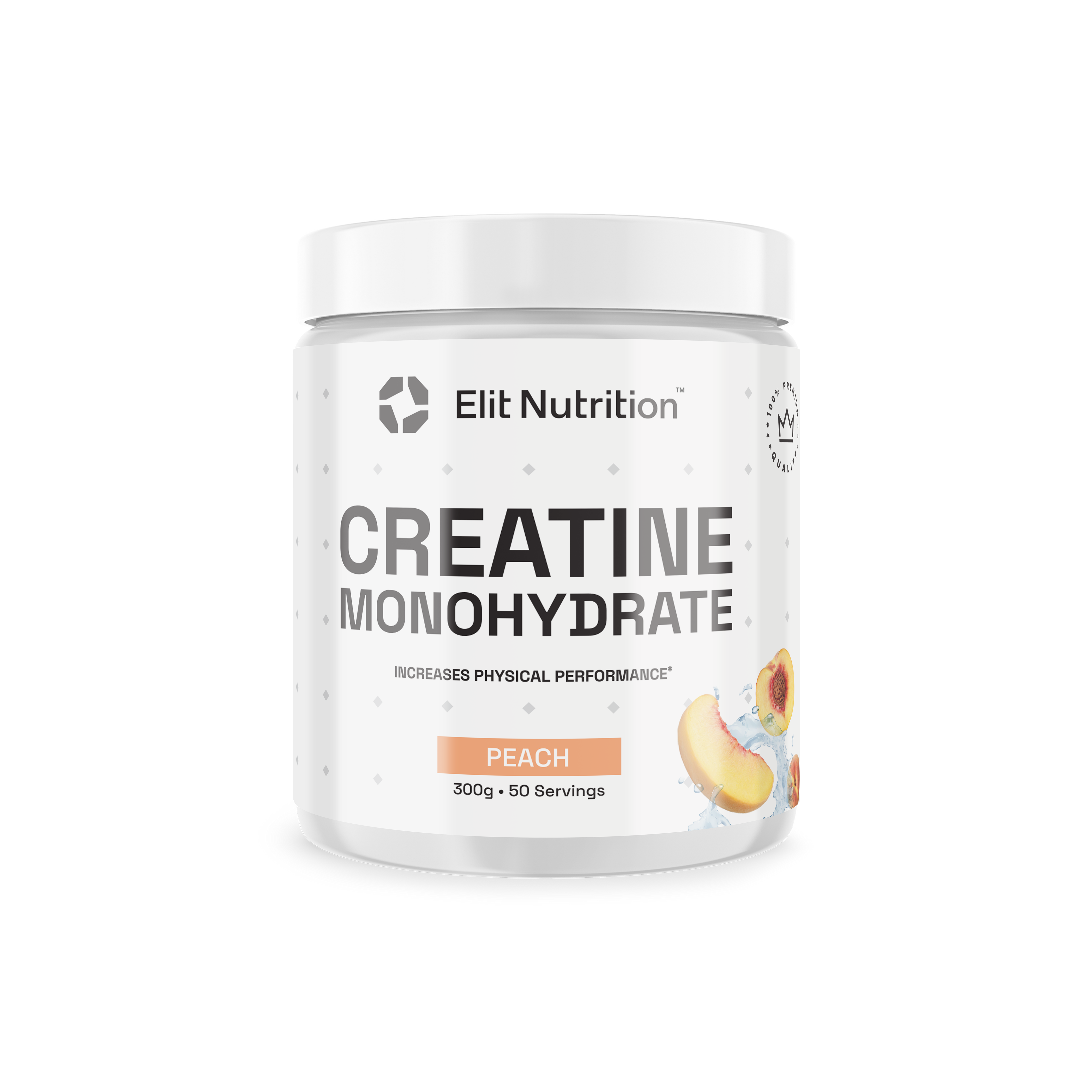 Kreatin monohydrat, ELIT - 100% Pure, 300g - Peach