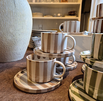 Kopp med fat rand beige