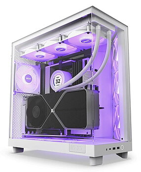 NZXT H6 Flow RGB (Vit/Transparent) - 2 År Garanti Helt Ny Oanvänd - Svart/Transparent - Original