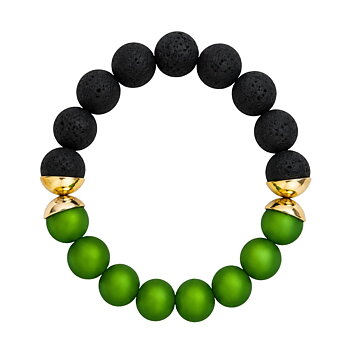 IAMLUND Bridge armband grönt/svart Gala guld