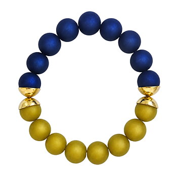 IAMLUND Bridge armband khaki/marin guld