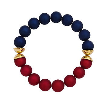 IAMLUND Bridge armband ruby/marin guld