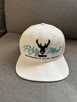 59° North Snapback, white with white/turquoise brim
