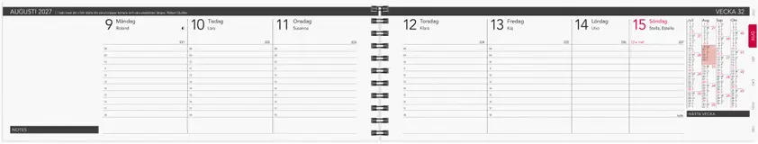 Stor Plankalender Elegant 2027 Burde - 2