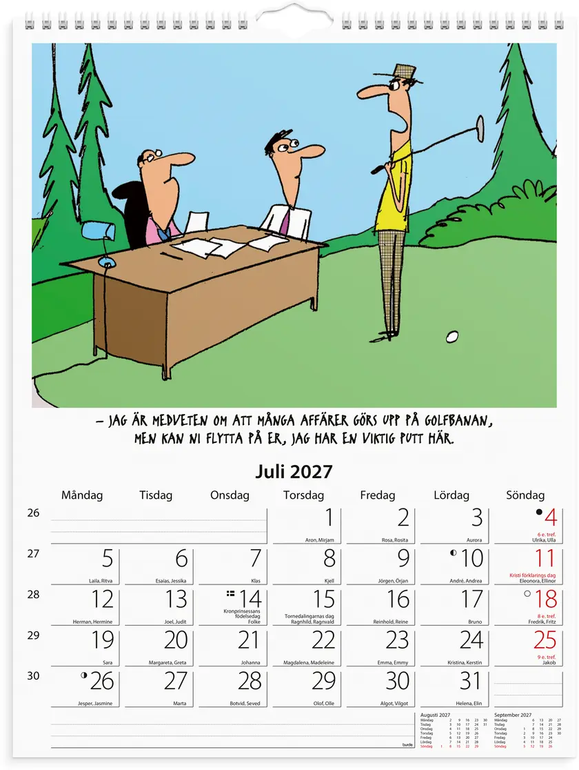 Väggkalender 2027 Kontorshumor Burde - 2