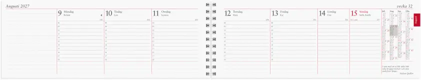 Stor Plankalender 2027 Burde - 2