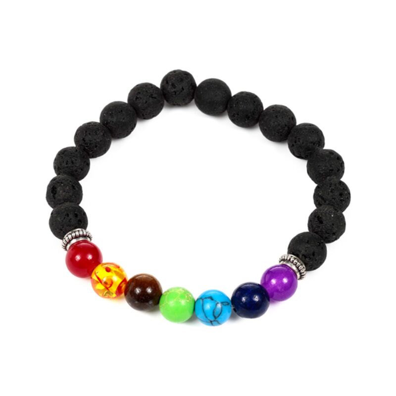 Chakra Armband lavasten pärla och ädelsten - 2