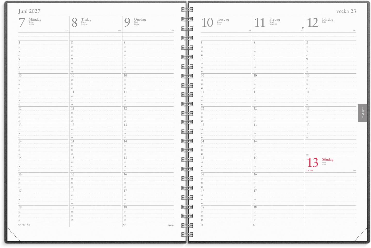 Veckojournal 2027 svart - 2