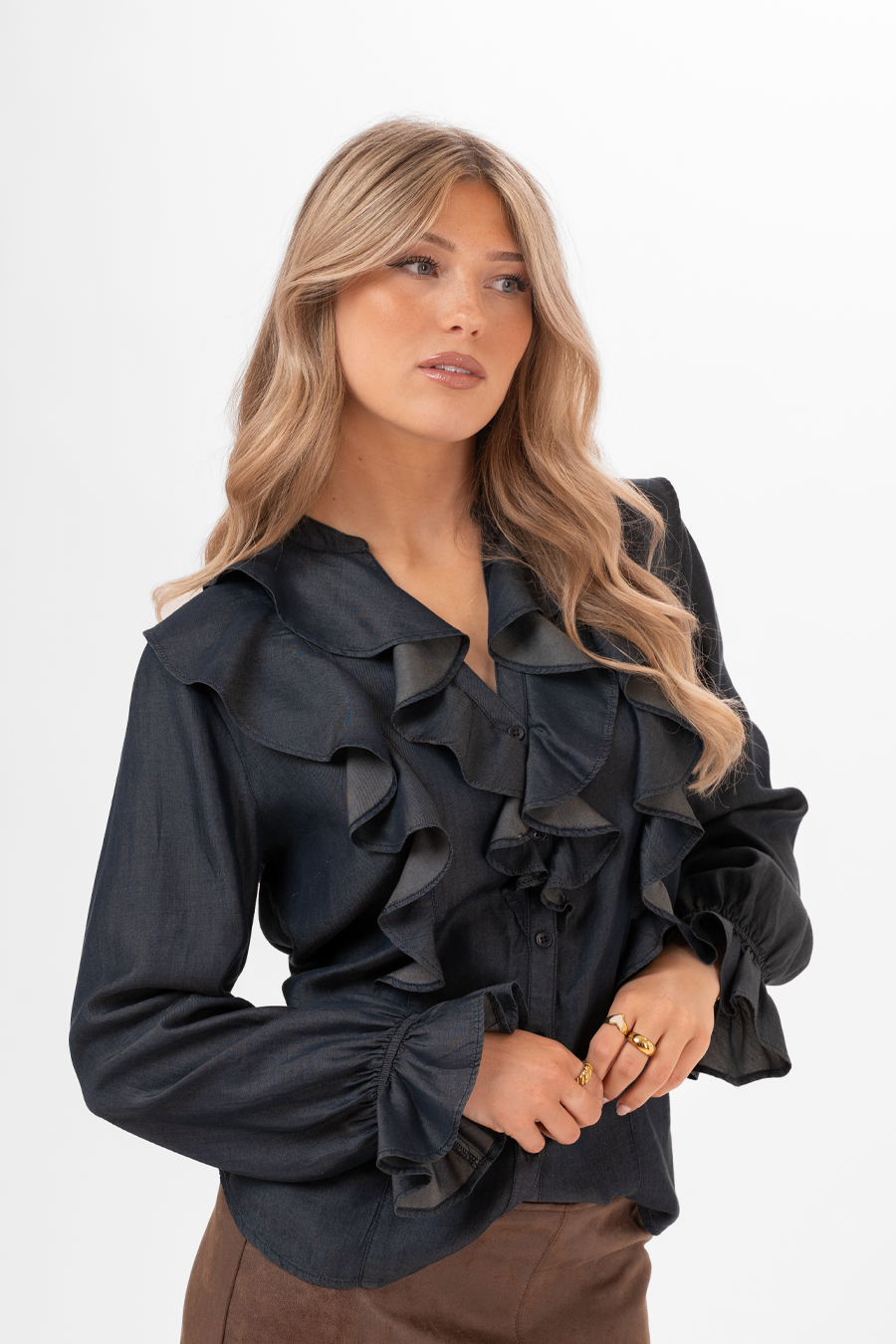 Virginia blouse - dark blue denim - 3