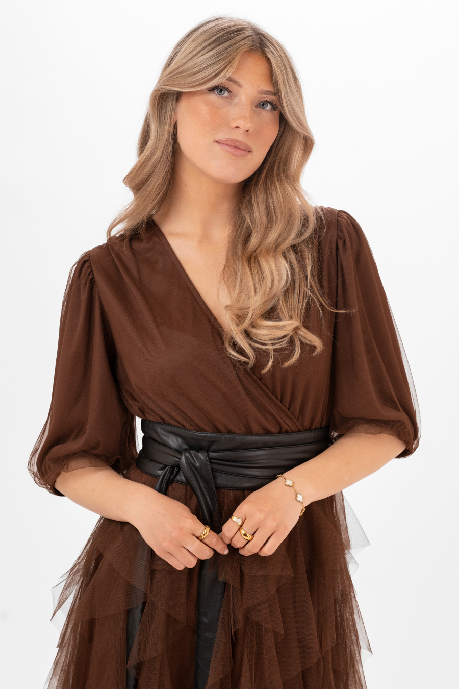 Clara tulle dress - Hazel brown - 5