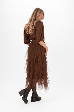 Clara tulle dress - Hazel brown