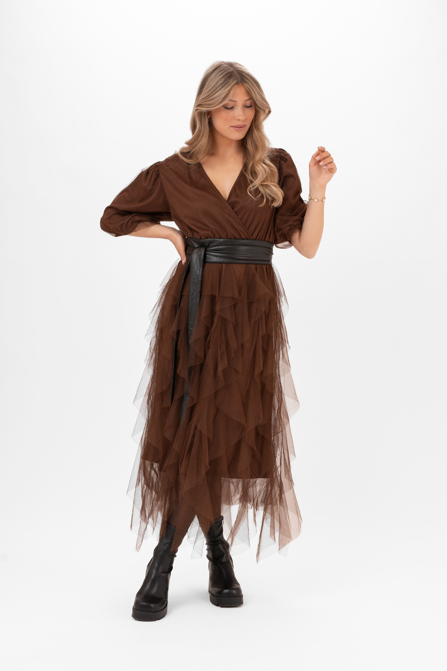 Clara tulle dress - Hazel brown - 6