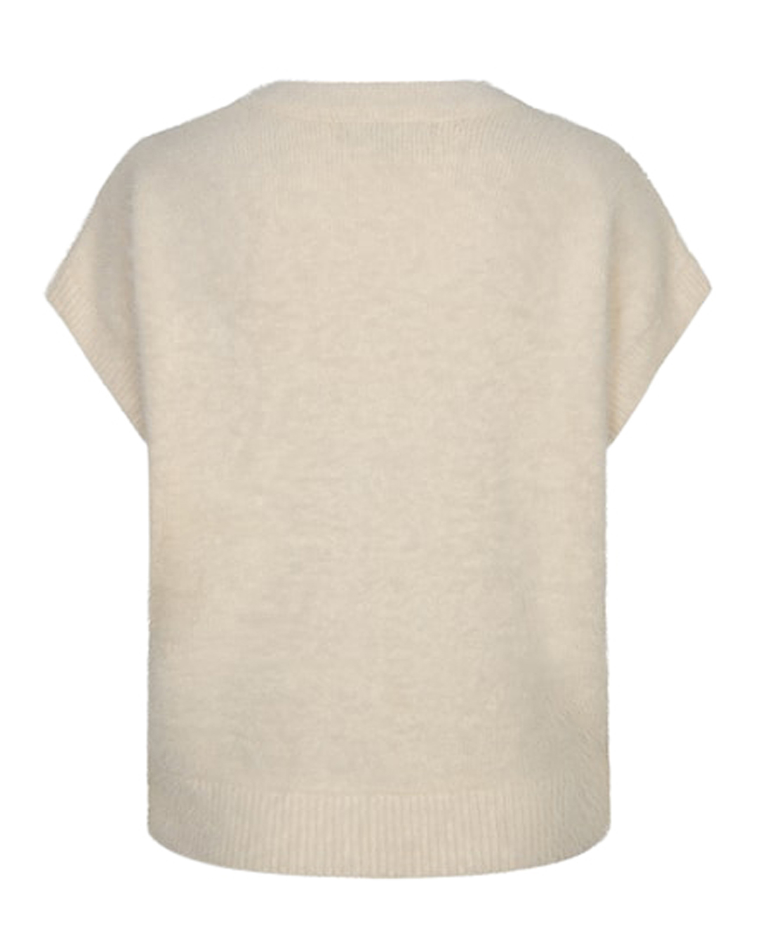 Väst fuzzy v-ringad offwhite - 2