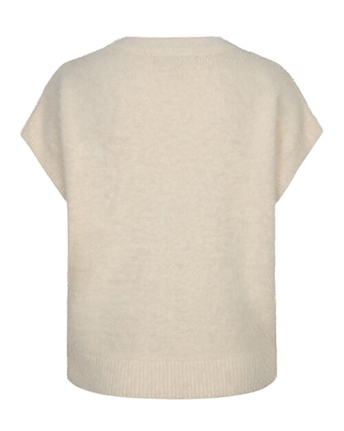 Väst fuzzy v-ringad offwhite - 2