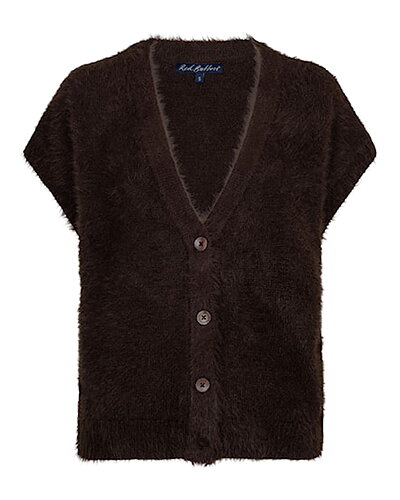 Väst fuzzy v-ringad mörkbrun
