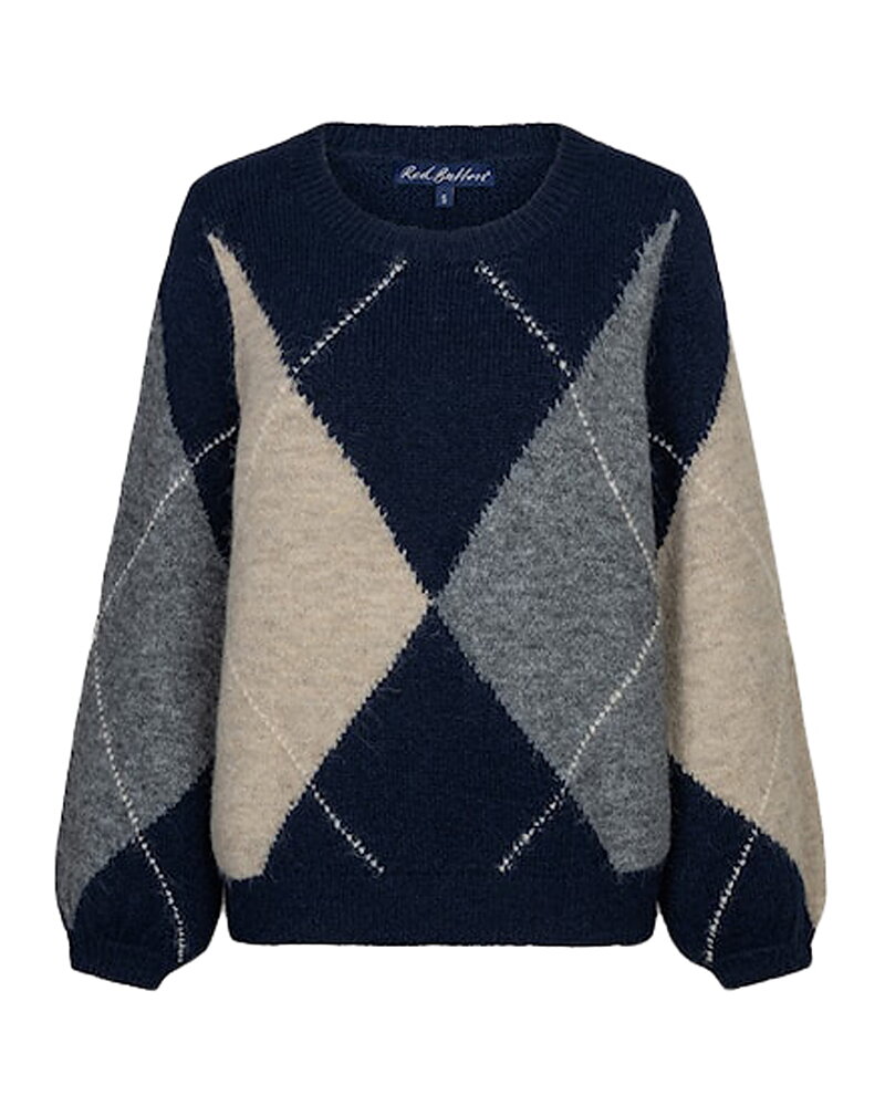 Jumper Argyle rutig grå/beige/marinblå